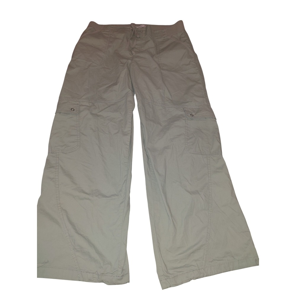 Vanilla Star Womens XL Cargo Pants Sage Green Wide Leg Y2K Utility Drawstring XL